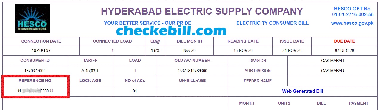 Hesco Bill Online