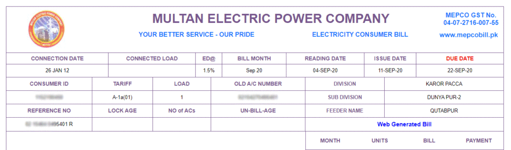 Mepco Bill Online